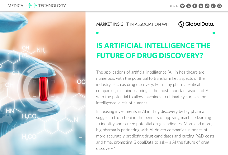 Is Artificial Intelligence The Future Of Drug Discovery Medical Technology Issue July
