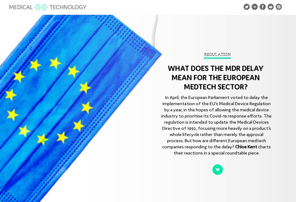 What Does The MDR Delay Mean For The European Medtech Sector Medical Technology Issue 30 