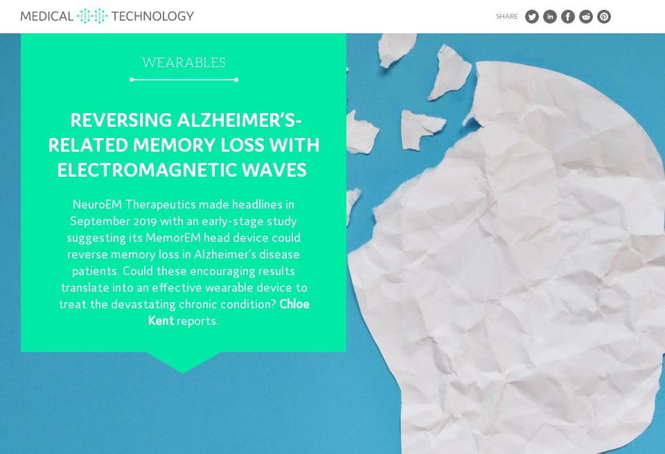 Reversing Alzheimer’s-related memory loss with electromagnetic waves ...