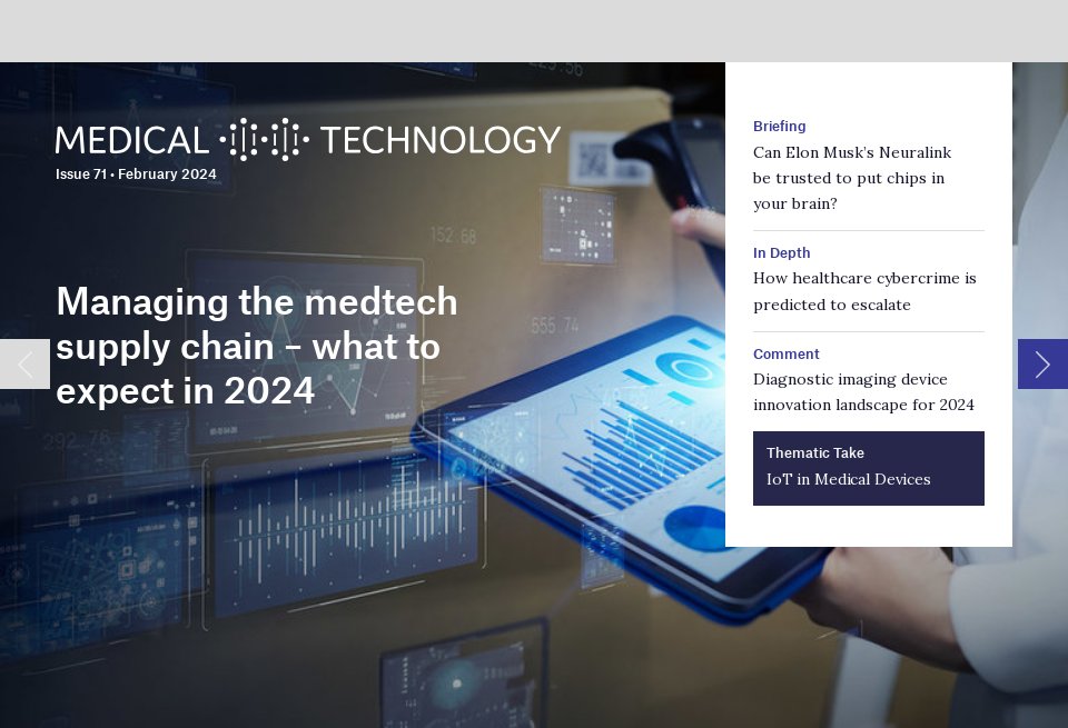 Home | Managing the medtech supply chain - Medical Technology | Issue ...