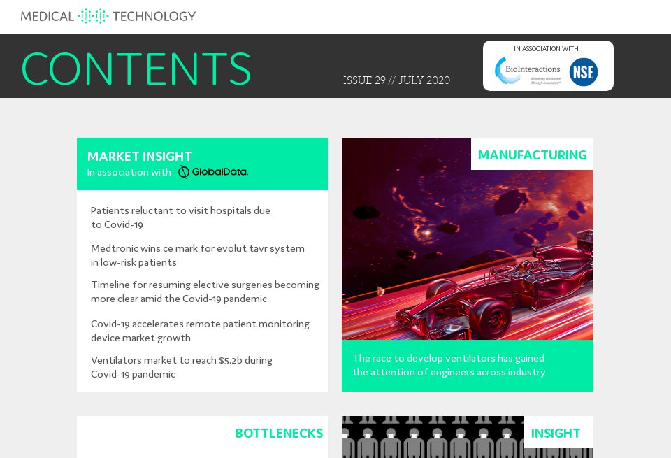 Contents - Medical Technology | Issue 29 | July 2020
