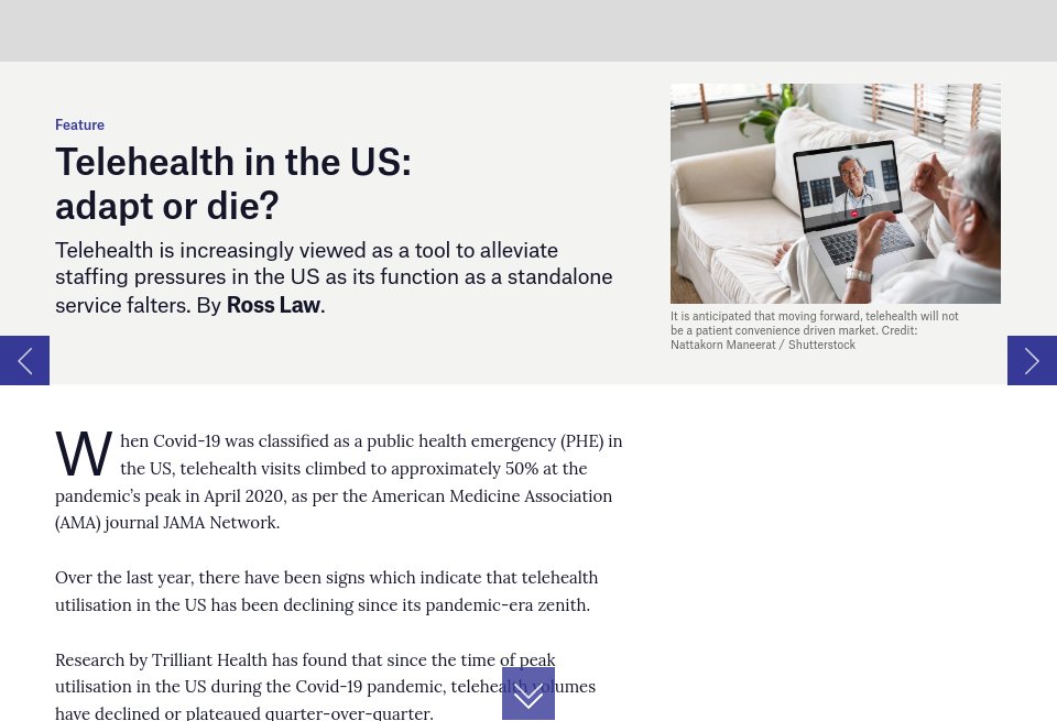 Telehealth in the US: adapt or die? - Medical Technology | Issue 76 ...
