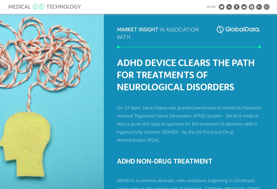 Approval of ADHD neurostimulation device clears path for treatments of ...