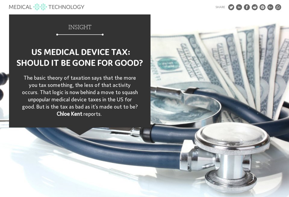 US medical device tax should it be gone for good? Medical Technology