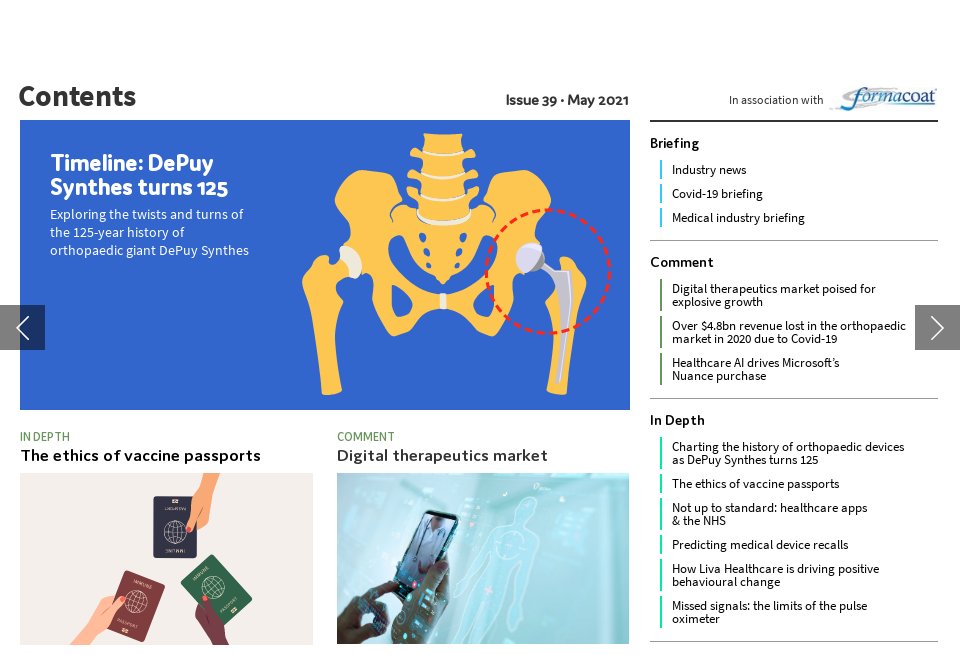 Timeline DePuy Synthes turns 125 Medical Technology Issue 39 May