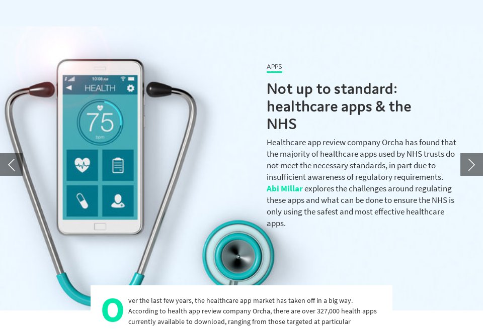Not up to standard healthcare apps & the NHS Medical Technology