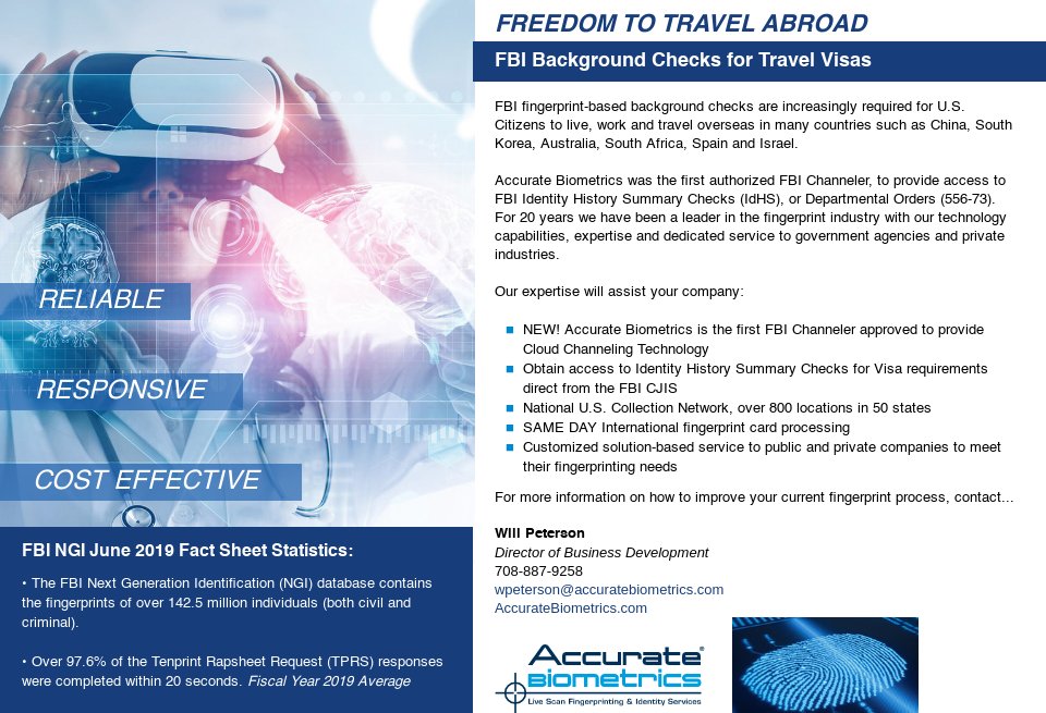 Accurate Biometrics Medical Technology Issue 21 November 2019