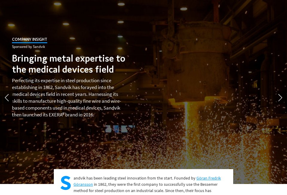 Sandvik Company Insight Medical Technology Issue 45 November 2021