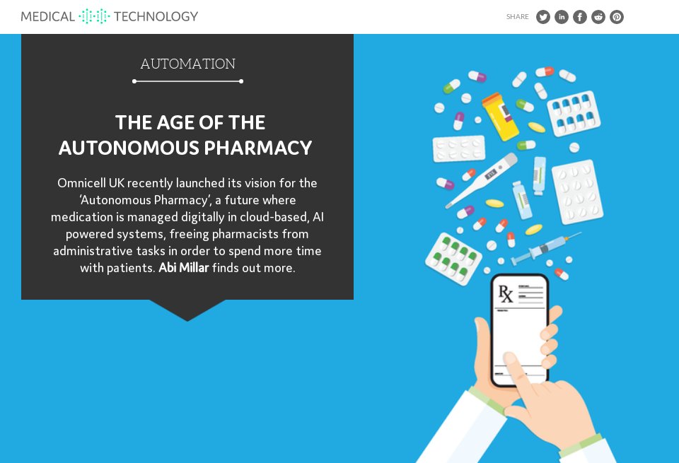 The age of the autonomous pharmacy - Medical Technology | Issue 19 ...